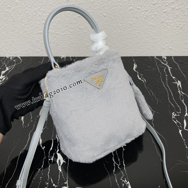Prada專櫃新款山羊毛桶包 1BA373 普拉達Prada Panier桶包手袋 csp1525